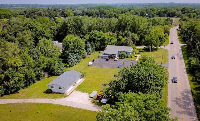 11812 Fox River Rd, Twin Lakes, WI 53181 - aerial view of property and surrounding area featuring a forest