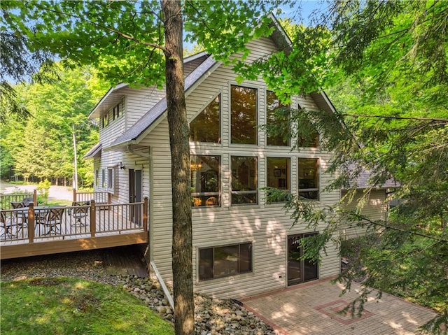 9926 W Birch Circle Dr, Ladysmith, WI 54848 - rear view of property with a wooden deck