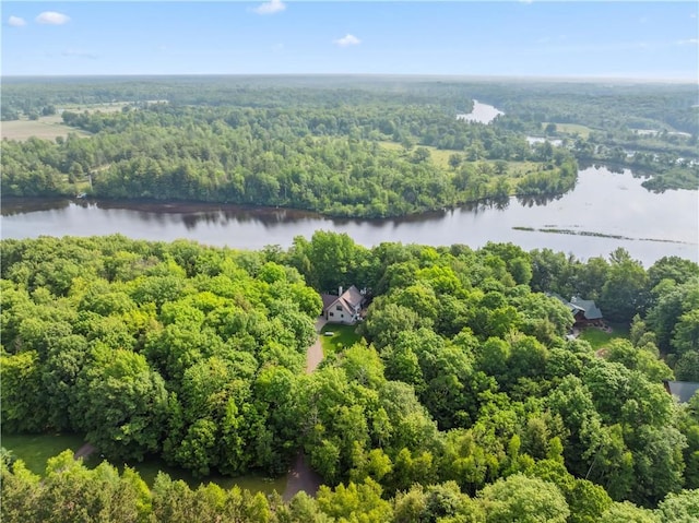 9926 W Birch Circle Dr, Ladysmith, WI 54848 - drone / aerial view of a forest and a nearby body of water