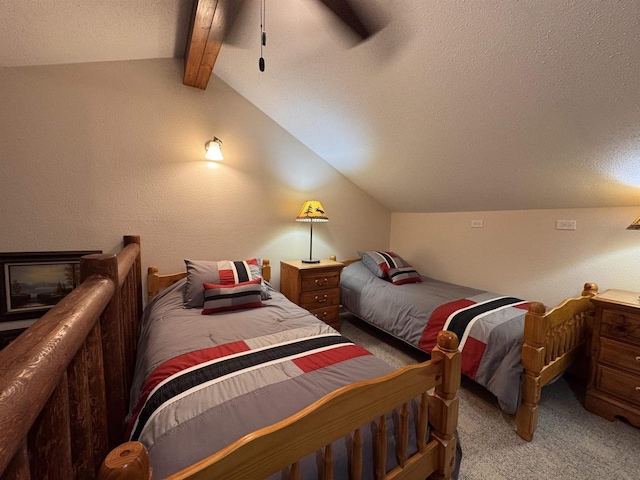 8 Balsam Trl, Wisconsin Dells, WI 53965 - bedroom featuring light carpet, a textured ceiling, a ceiling fan, and a textured wall