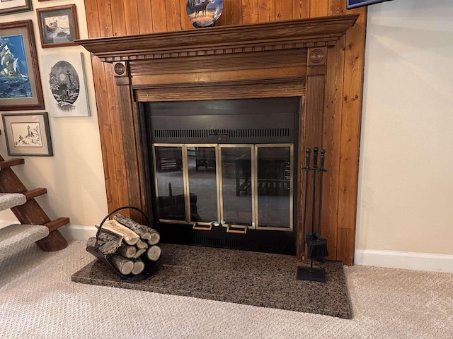8 Balsam Trl, Wisconsin Dells, WI 53965 - detailed view of carpet floors and a glass covered fireplace