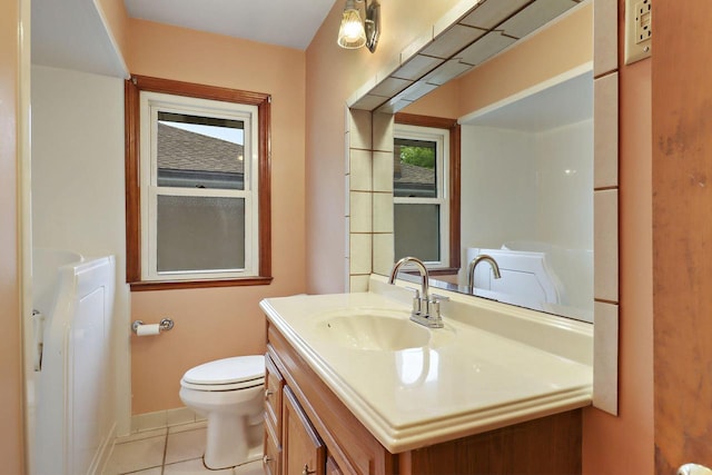 7631 38th Ave, Kenosha, WI 53142 - bathroom with vanity and tile patterned floors