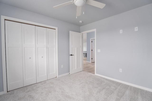 922 Vogt Ln, Chilton, WI 53014 - unfurnished bedroom with carpet floors, a closet, and ceiling fan