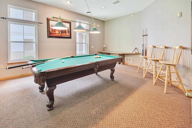 8530 Greenway Blvd Unit 104, Middleton, WI 53562 - game room featuring carpet floors, pool table, and recessed lighting