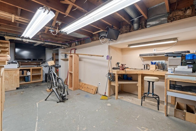 W330S7517 Split Rail Dr, Mukwonago, WI 53149 - unfinished basement featuring a workshop area