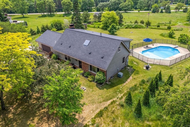 W330S7517 Split Rail Dr, Mukwonago, WI 53149 - view from above of property with a pool and a tree filled landscape