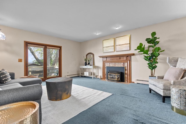 6352 Black Wolf Point Ln, Oshkosh, WI 54902 - living area featuring carpet and a baseboard radiator