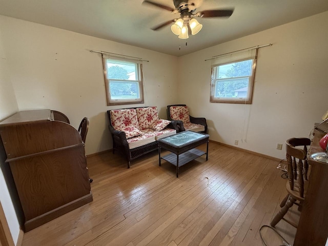 317 Reed St, Chilton, WI 53014 - living room featuring light wood-style flooring and ceiling fan