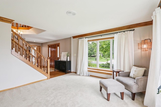 W151N10146 W Windsong Cir, Germantown, WI 53022 - living area featuring stairs and carpet
