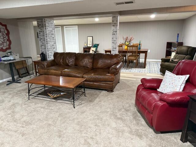 4005 86th Pl, Kenosha, WI 53142 - living area featuring carpet and ornate columns
