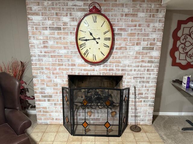 4005 86th Pl, Kenosha, WI 53142 - detailed view of a brick fireplace