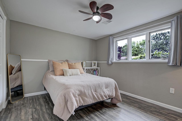 324 Nancy Ln, Pulaski, WI 54162 - bedroom with wood finished floors and ceiling fan