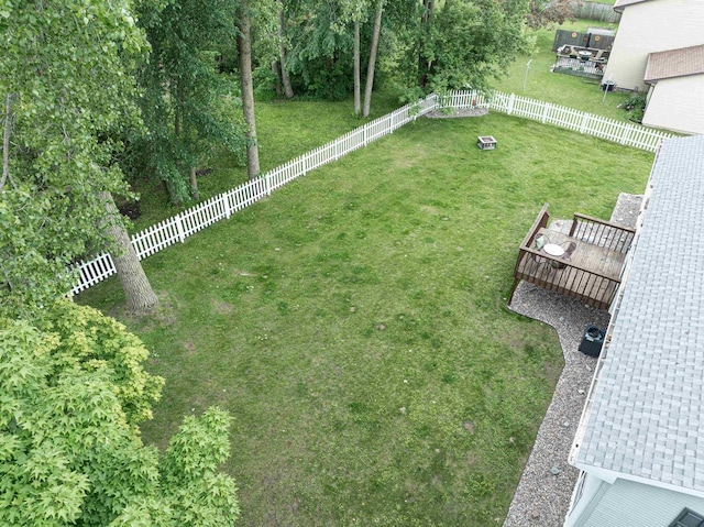 324 Nancy Ln, Pulaski, WI 54162 - fenced backyard with a wooden deck
