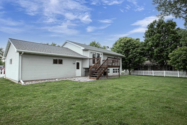 324 Nancy Ln, Pulaski, WI 54162 - back of property featuring stairs and a deck