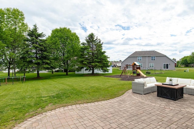 217 Lemongrass Way, Kaukauna, WI 54130 - view of patio / terrace featuring outdoor lounge area and a playground
