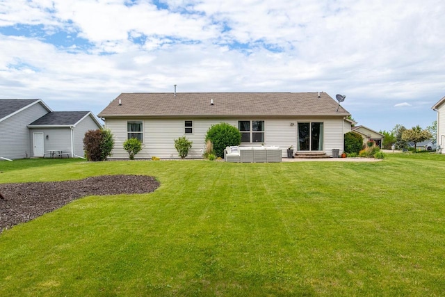 217 Lemongrass Way, Kaukauna, WI 54130 - back of house featuring outdoor lounge area, a patio, and a yard