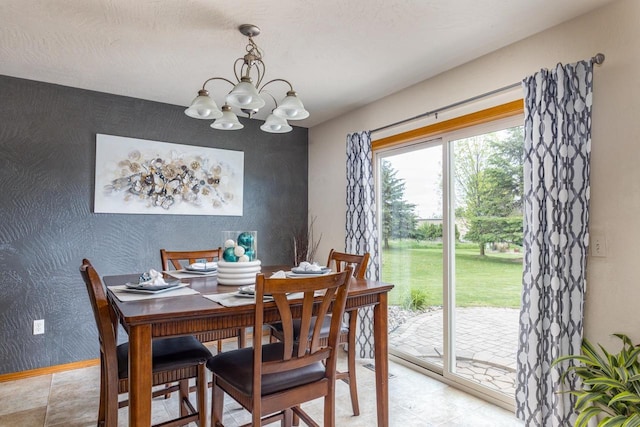 217 Lemongrass Way, Kaukauna, WI 54130 - dining space featuring a chandelier and baseboards