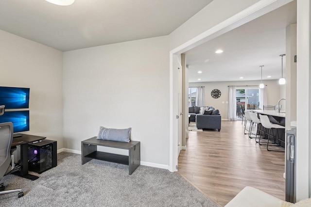 6017 Lyda Woods Ln, Madison, WI 53718 - office space featuring recessed lighting and wood finished floors
