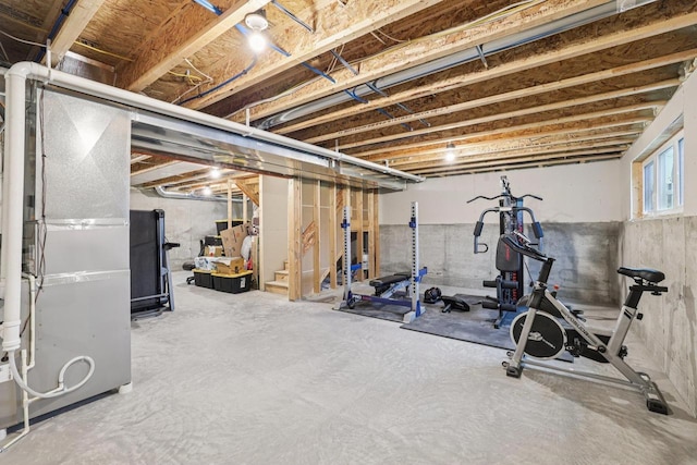 6017 Lyda Woods Ln, Madison, WI 53718 - exercise room featuring heating unit