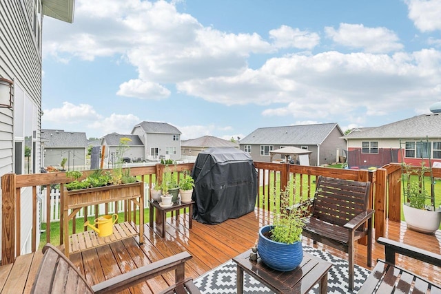 6017 Lyda Woods Ln, Madison, WI 53718 - deck with a residential view and grilling area