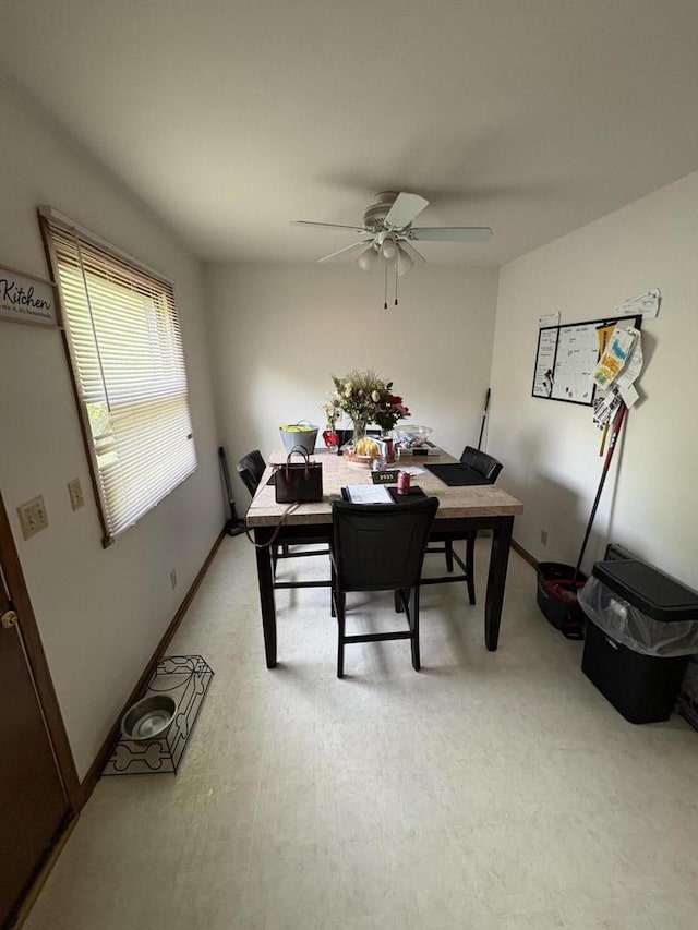 2712 Woodridge Ln, Waukesha, WI 53188 - office featuring a ceiling fan and baseboards
