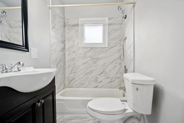 4059 N 7th St Unit 4059A, Milwaukee, WI 53209 - full bathroom with vanity, shower / bathtub combination, and marble finish flooring