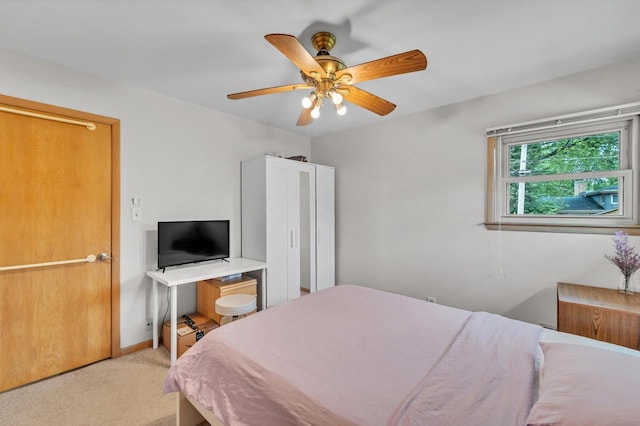 5542 W Jerelyn Pl, Milwaukee, WI 53219 - bedroom featuring light colored carpet and ceiling fan