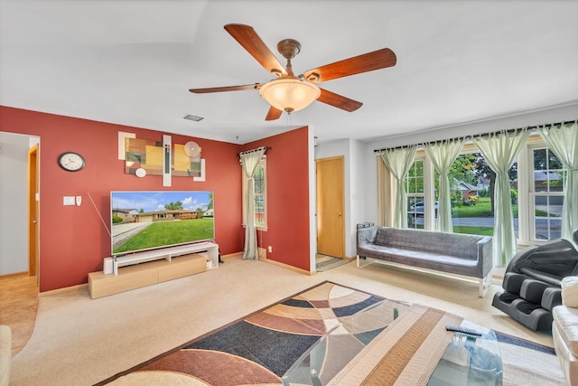 5542 W Jerelyn Pl, Milwaukee, WI 53219 - carpeted living room featuring plenty of natural light and ceiling fan