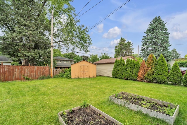 5542 W Jerelyn Pl, Milwaukee, WI 53219 - view of yard with a vegetable garden and a shed