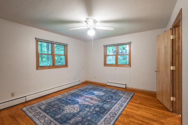 1718 N 13th St, Wausau, WI 54403 - empty room with baseboard heating, plenty of natural light, and ceiling fan
