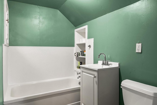 730 3rd St S, Wisconsin Rapids, WI 54494 - full bathroom with a bath, vanity, and vaulted ceiling