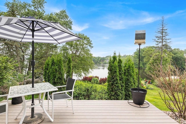 730 3rd St S, Wisconsin Rapids, WI 54494 - wooden terrace featuring a water view