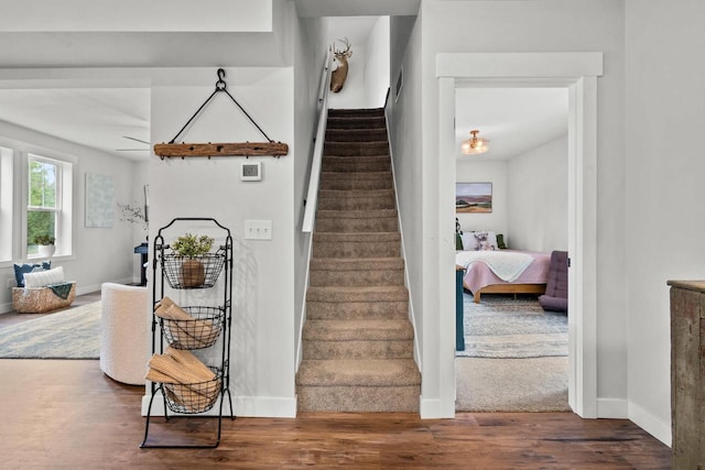 N6965 Thede Rd, Black Creek, WI 54106 - stairs featuring wood finished floors and baseboards