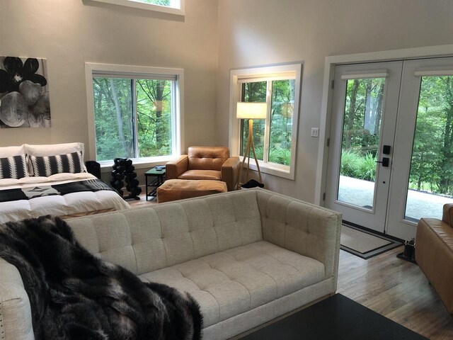 N4857 Oak Valley Ln, Elroy, WI 53929 - living area featuring wood finished floors and plenty of natural light