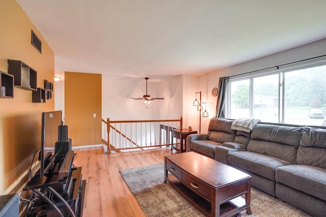 2743 Bluebird Ln, Cottage Grove, WI 53527 - living area with light wood-style flooring and ceiling fan