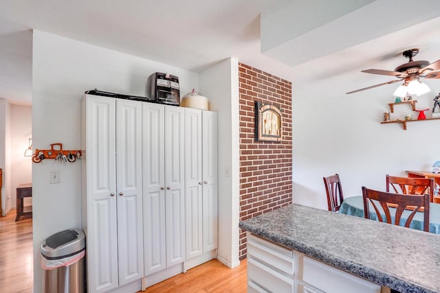 2743 Bluebird Ln, Cottage Grove, WI 53527 - kitchen featuring light wood finished floors and a ceiling fan