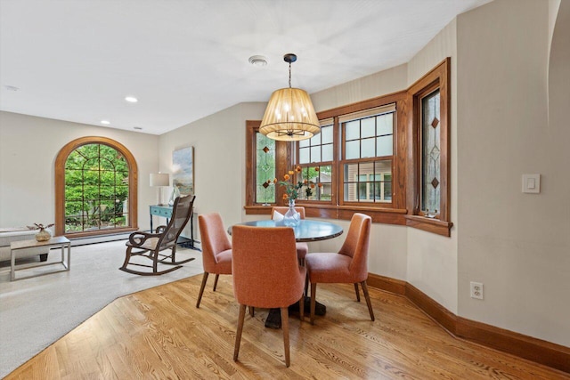 4765 N Woodburn St, Whitefish Bay, WI 53211 - dining space featuring a chandelier, wood finished floors, and recessed lighting