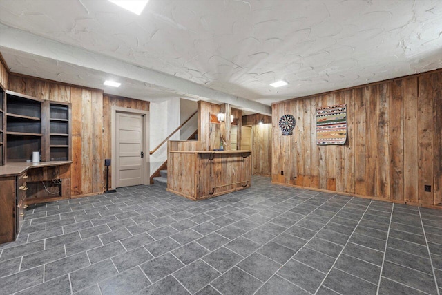 4765 N Woodburn St, Whitefish Bay, WI 53211 - bar area with wooden walls and stairway