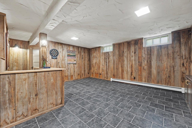 4765 N Woodburn St, Whitefish Bay, WI 53211 - indoor dry bar with a baseboard heating unit and wood walls