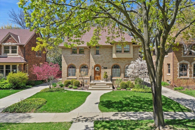 4765 N Woodburn St, Whitefish Bay, WI 53211 - view of front of house featuring a front lawn and brick siding