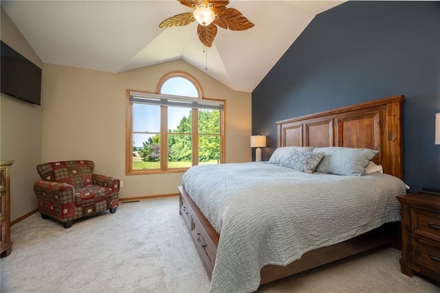 2193 County Road C, New Richmond, WI 54017 - carpeted bedroom with vaulted ceiling and a ceiling fan