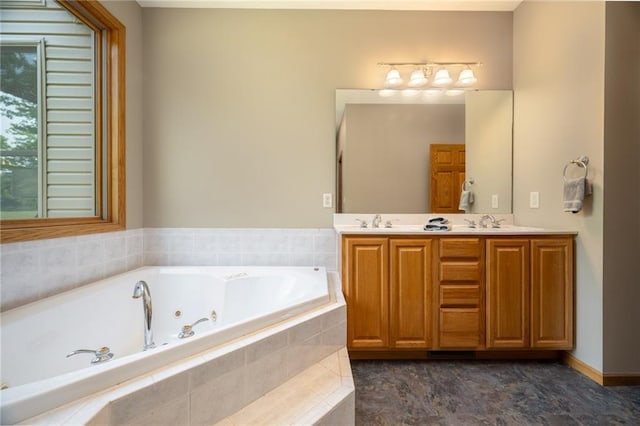 2193 County Road C, New Richmond, WI 54017 - bathroom featuring double vanity and a jetted tub