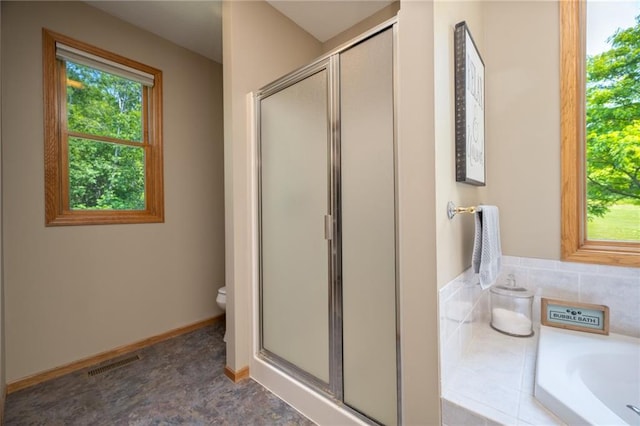 2193 County Road C, New Richmond, WI 54017 - full bathroom featuring a shower stall and a tub to relax in