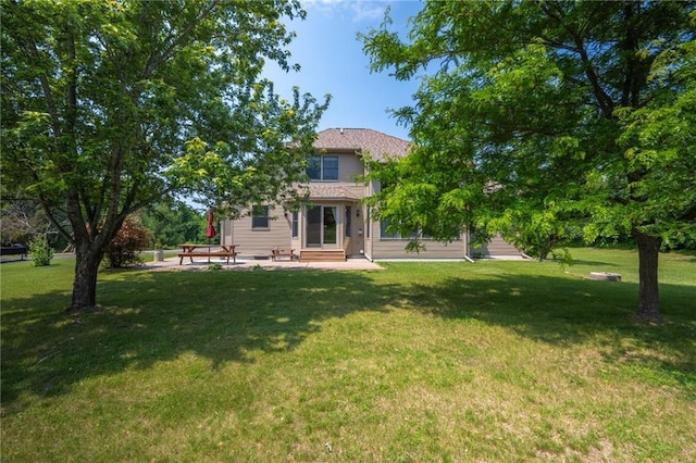 2193 County Road C, New Richmond, WI 54017 - rear view of property with a patio area, a yard, and entry steps