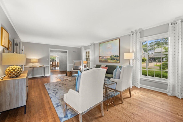 6123 N Berkeley Blvd, Whitefish Bay, WI 53217 - living room with wood finished floors and crown molding