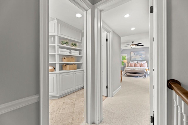 6123 N Berkeley Blvd, Whitefish Bay, WI 53217 - hall featuring recessed lighting and baseboards
