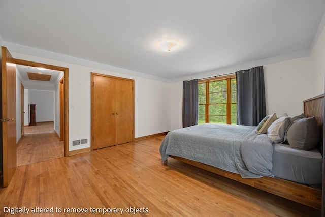 452 Woodland Dr, Wisconsin Rapids, WI 54494 - bedroom with light wood-style flooring and a closet