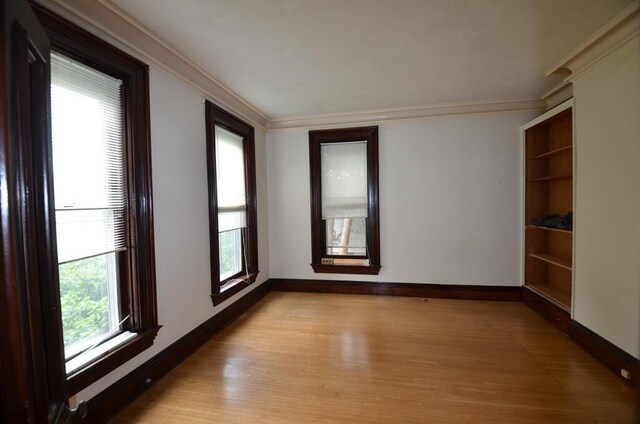 727 W Center St, Whitewater, WI 53190 - spare room with light wood-style flooring and crown molding