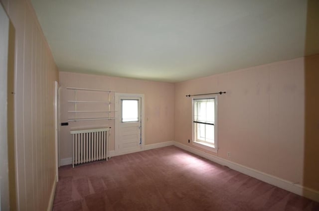 727 W Center St, Whitewater, WI 53190 - carpeted empty room featuring radiator and plenty of natural light