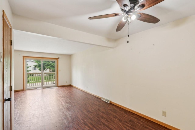 10268 W Parkedge Cir, Franklin, WI 53132 - empty room with wood finished floors and ceiling fan